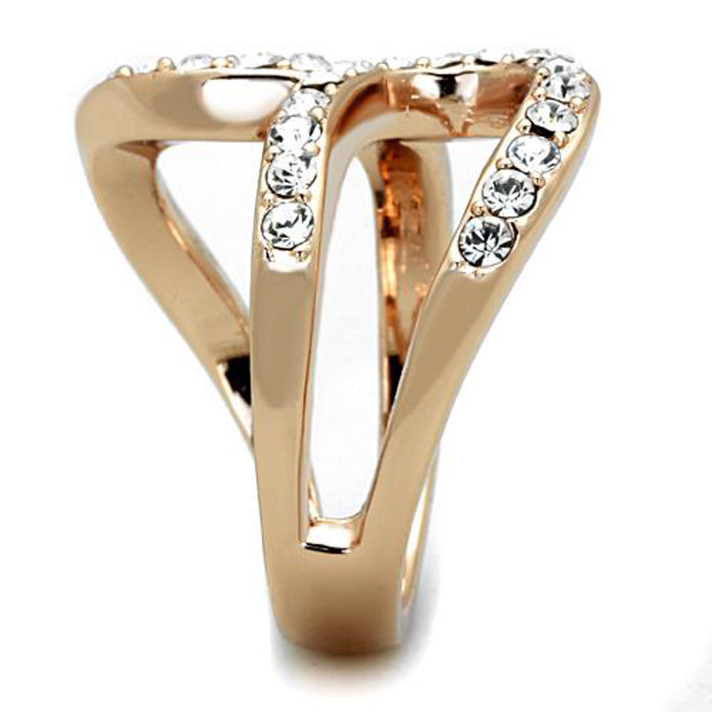 ARTK1695 Stainless Steel Rose Gold Plated 1.02 Ct Crystal Fashion Ring Women's Size 5-1 0